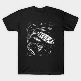 The Race Into Space | Aliens, Rockets & Galaxies T-Shirt